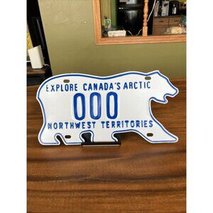 Vintage NORTHWEST TERRITORIES POLAR BEAR Sample LICENSE PLATE #000